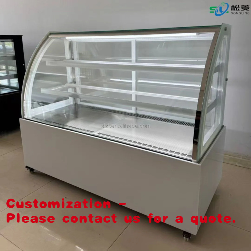 Commercial Chest Freezer - Maßgefertigte Edelstahl-Kuchenvitrine, gekühlte Gebäckpräsentationsvitrine mit Heizdraht